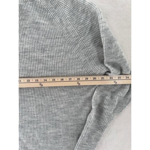 Quince Gray Wool Alpaca Cowl Neck Sweater Pullover Knit Turtleneck Jumper Large - Picture 6 of 7